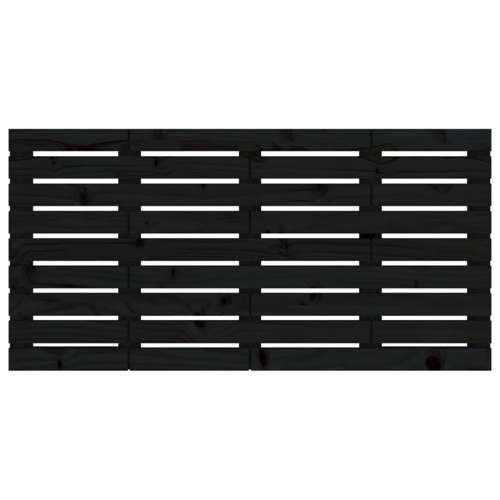 vidaXL Κεφαλάρι Τοίχου Μαύρο 126x3x63 εκ. από Μασίφ Ξύλο Πεύκου