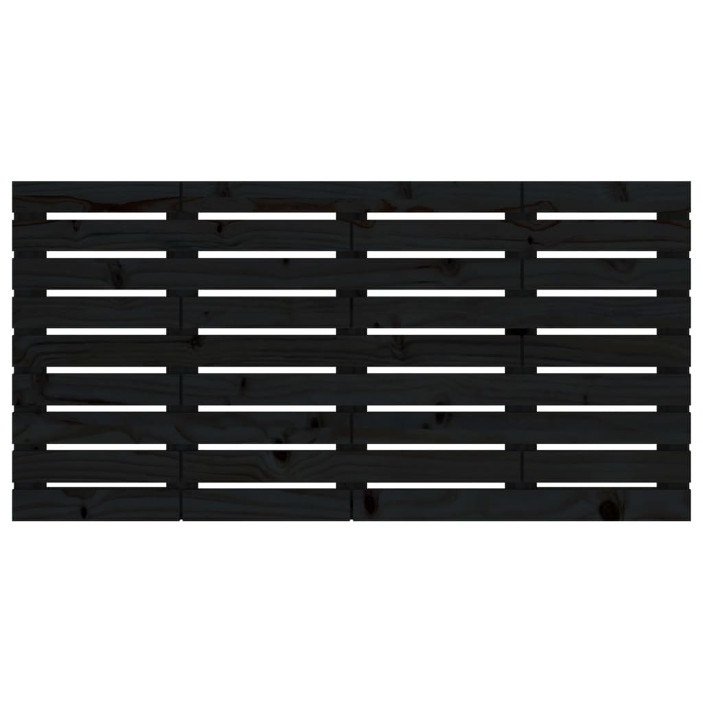 vidaXL Κεφαλάρι Τοίχου Μαύρο 156x3x63 εκ. από Μασίφ Ξύλο Πεύκου