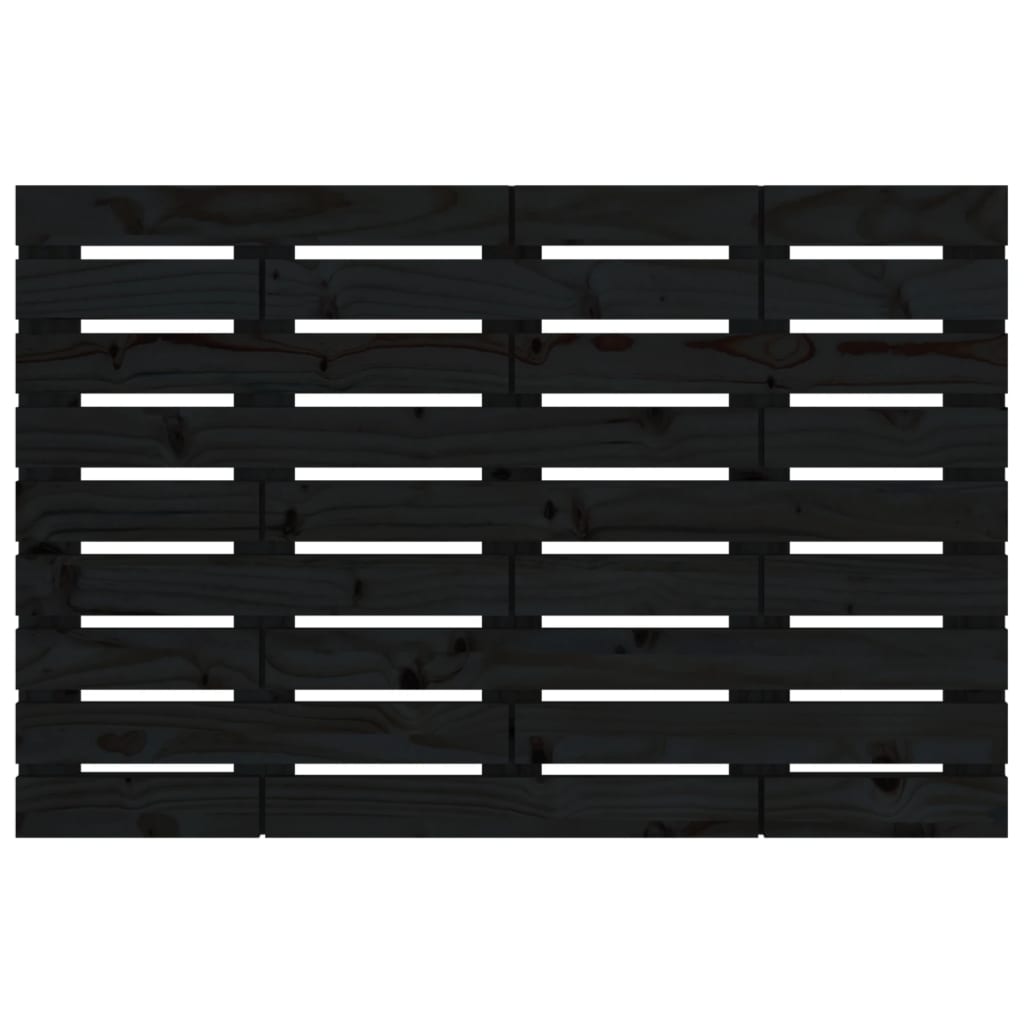 vidaXL Κεφαλάρι Τοίχου Μαύρο 81x3x63 εκ. από Μασίφ Ξύλο Πεύκου