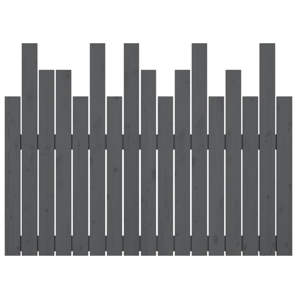 vidaXL Κεφαλάρι Τοίχου Γκρι 108x3x80 εκ. από Μασίφ Ξύλο Πεύκου