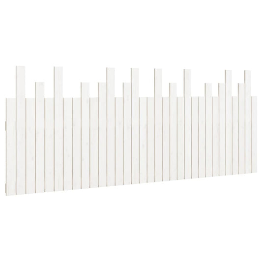 vidaXL Κεφαλάρι Τοίχου Λευκό 204x3x80 εκ. από Μασίφ Ξύλο Πεύκου