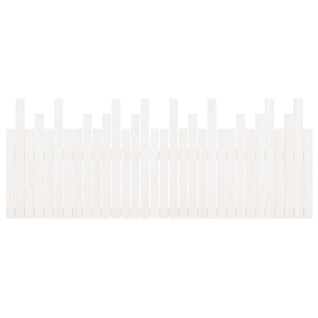 vidaXL Κεφαλάρι Τοίχου Λευκό 204x3x80 εκ. από Μασίφ Ξύλο Πεύκου