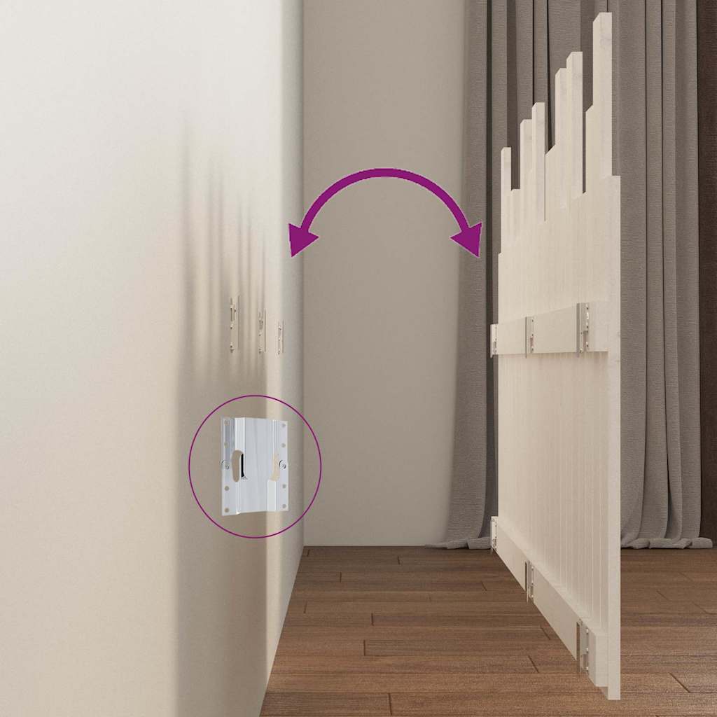 vidaXL Κεφαλάρι Τοίχου Λευκό 146,5x3x80 εκ. από Μασίφ Ξύλο Πεύκου