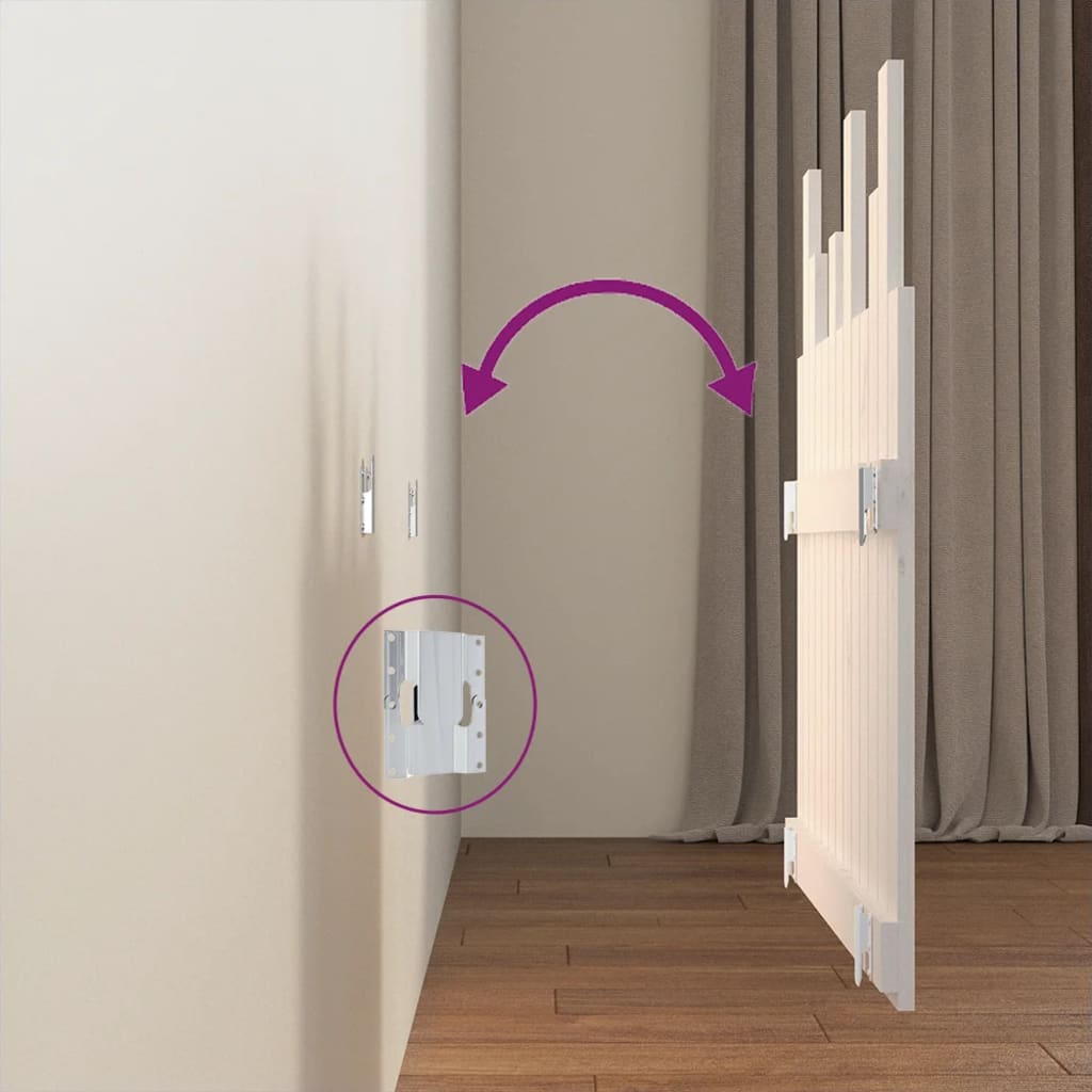 vidaXL Κεφαλάρι Τοίχου Λευκό 82,5x3x80 εκ. από Μασίφ Ξύλο Πεύκου