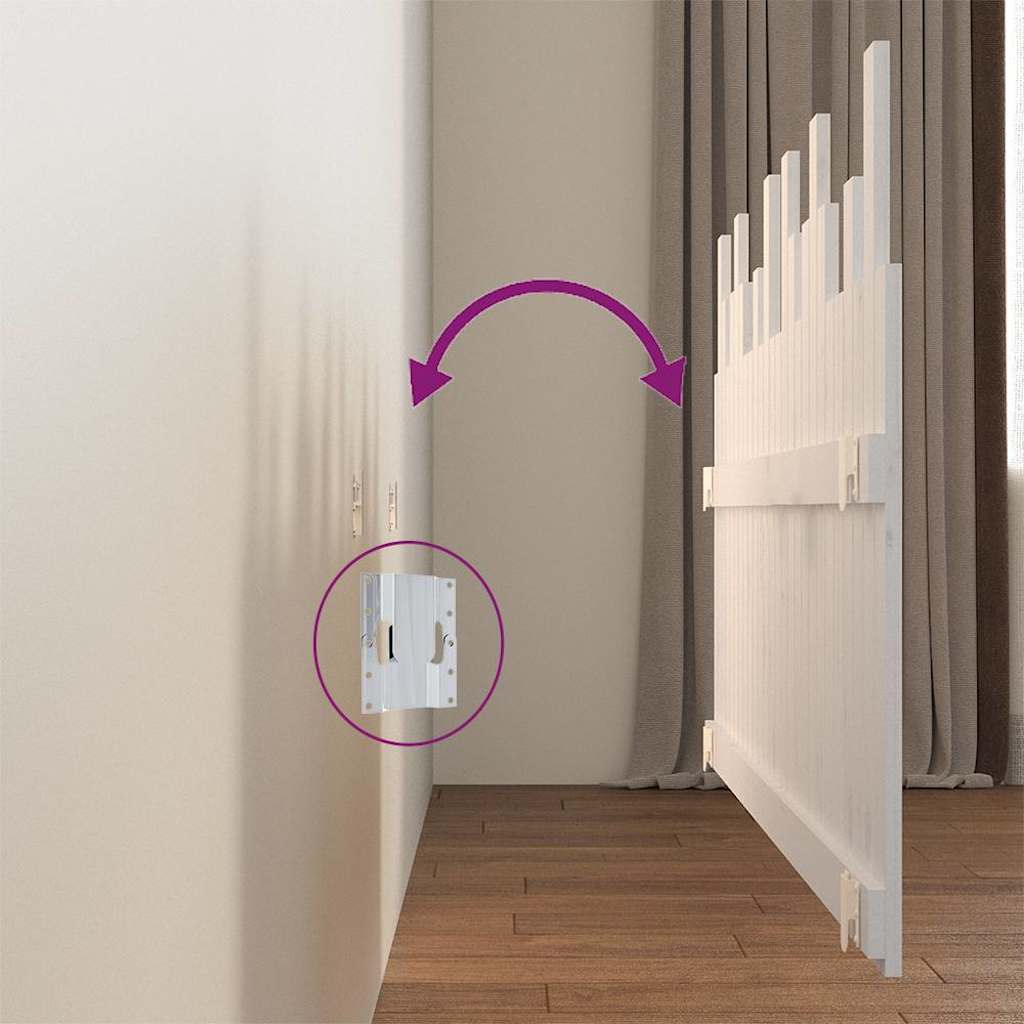 vidaXL Κεφαλάρι Τοίχου Λευκό 166x3x80 εκ. από Μασίφ Ξύλο Πεύκου