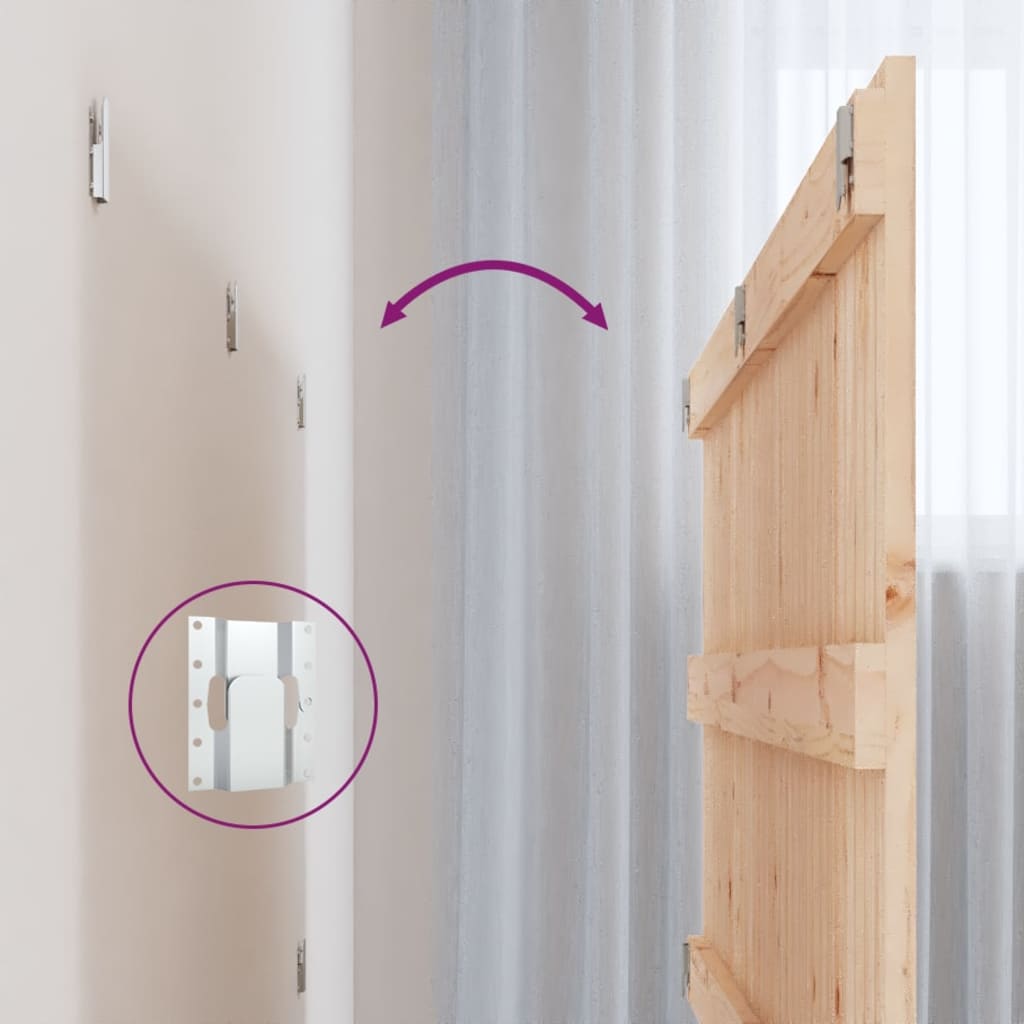 vidaXL Κεφαλάρι Τοίχου 204 x 3 x 60 εκ. από Μασίφ Ξύλο Πεύκου