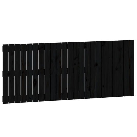 vidaXL Κεφαλάρι Τοίχου Μαύρο 147x3x60 εκ. από Μασίφ Ξύλο Πεύκου