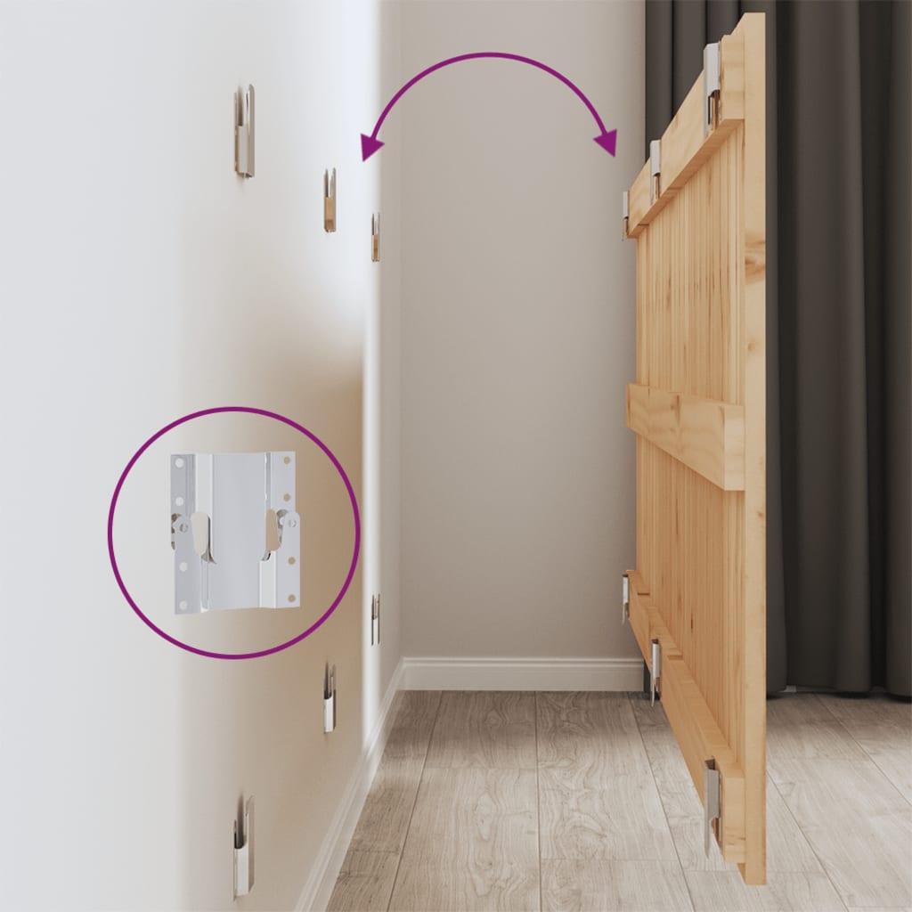 vidaXL Κεφαλάρι Επιτοίχιο 166x3x60 εκ. από Μασίφ Ξύλο Πεύκου