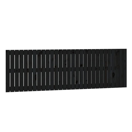 vidaXL Κεφαλάρι Τοίχου Μαύρο 185x3x60 εκ. από Μασίφ Ξύλο Πεύκου