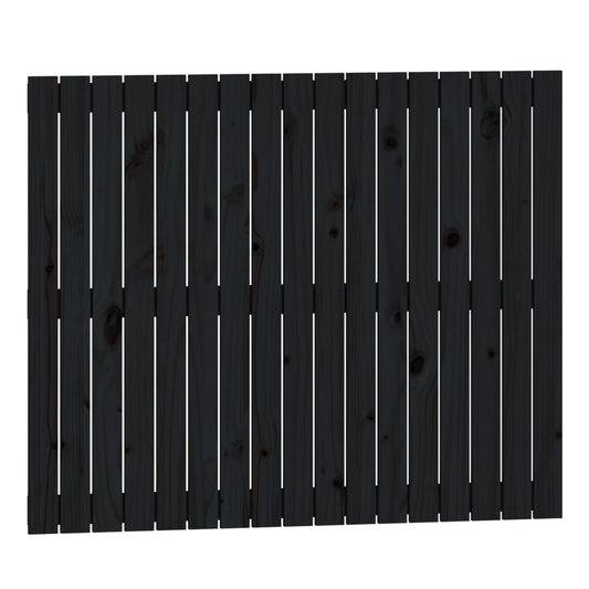 vidaXL Κεφαλάρι Τοίχου Μαύρο 108x3x90 εκ. από Μασίφ Ξύλο Πεύκου