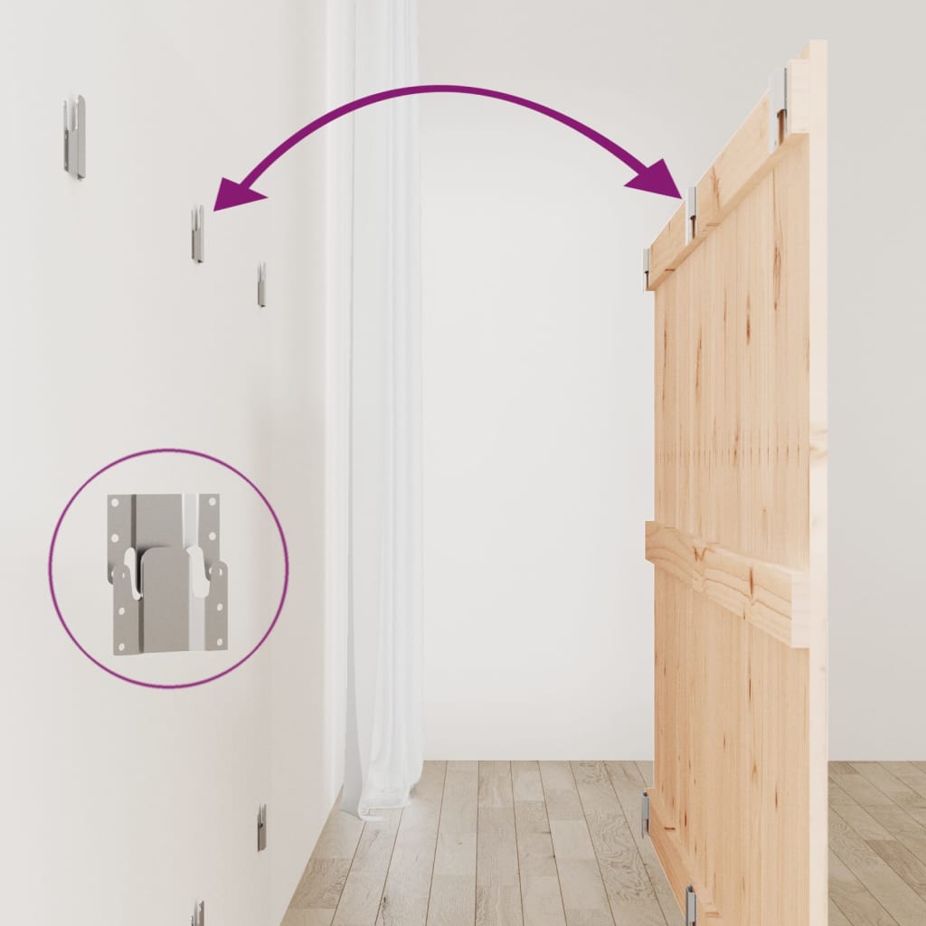 vidaXL Κεφαλάρι Τοίχου 159,5x3x90 εκ. από Μασίφ Ξύλο Πεύκου