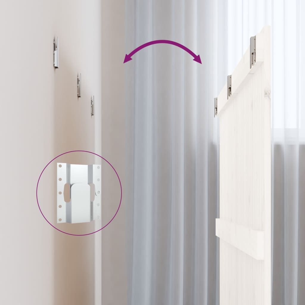 vidaXL Κεφαλάρι Τοίχου Λευκό 185x3x90 εκ. από Μασίφ Ξύλο Πεύκου