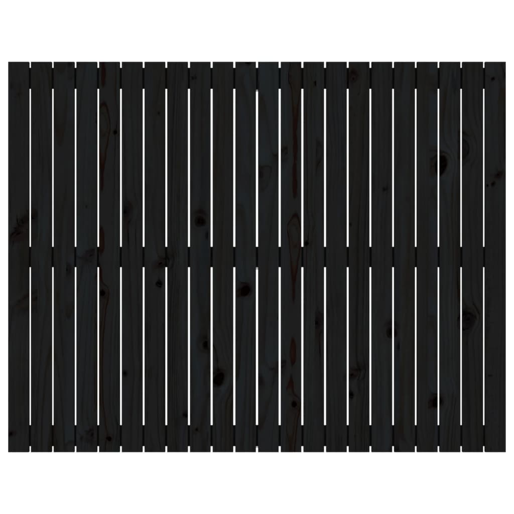 vidaXL Κεφαλάρι Τοίχου Μαύρο 140x3x110 εκ. από Μασίφ Ξύλο Πεύκου