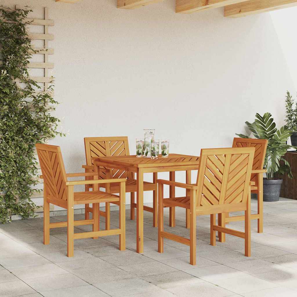 vidaXL Σέτ φαγητού για κήπο 5 pcs Καφέ Στερεό Ξύλο Ακακίας