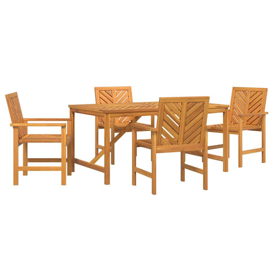 vidaXL Σέτ φαγητού για κήπο 5 pcs Καφέ Στερεό Ξύλο Ακακίας