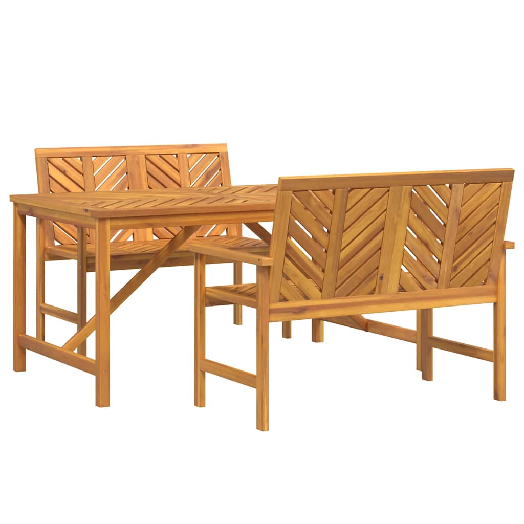 vidaXL Σέτ φαγητού για κήπο 3 τμχ. Καφέ 150 x 90 x 74 cm