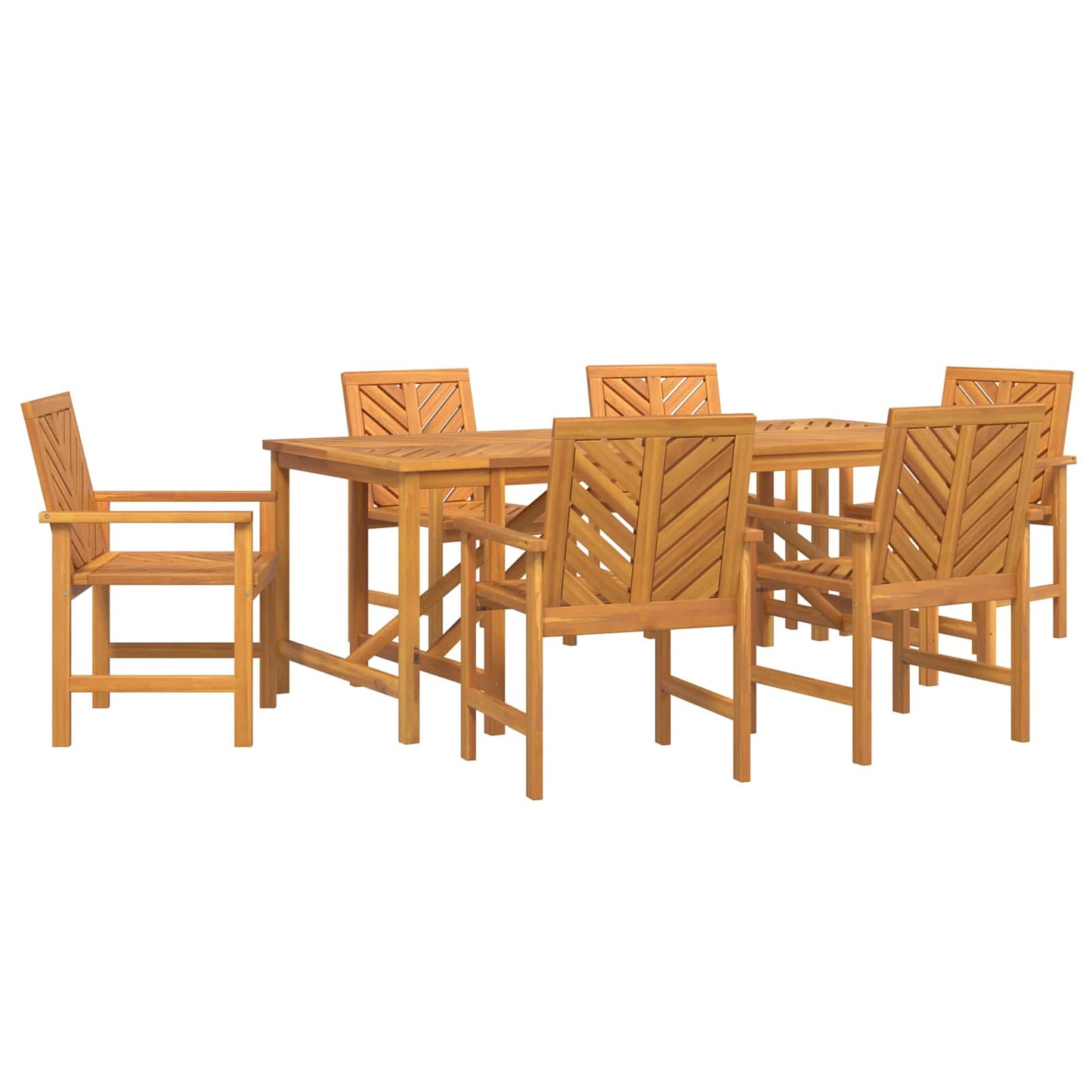 vidaXL Σέτ φαγητού για κήπο 7 pcs Καφέ Στερεό Ξύλο Ακακίας