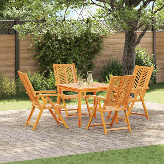 vidaXL Σέτ φαγητού για κήπο 5 pcs Καφέ Στερεό Ξύλο Ακακίας