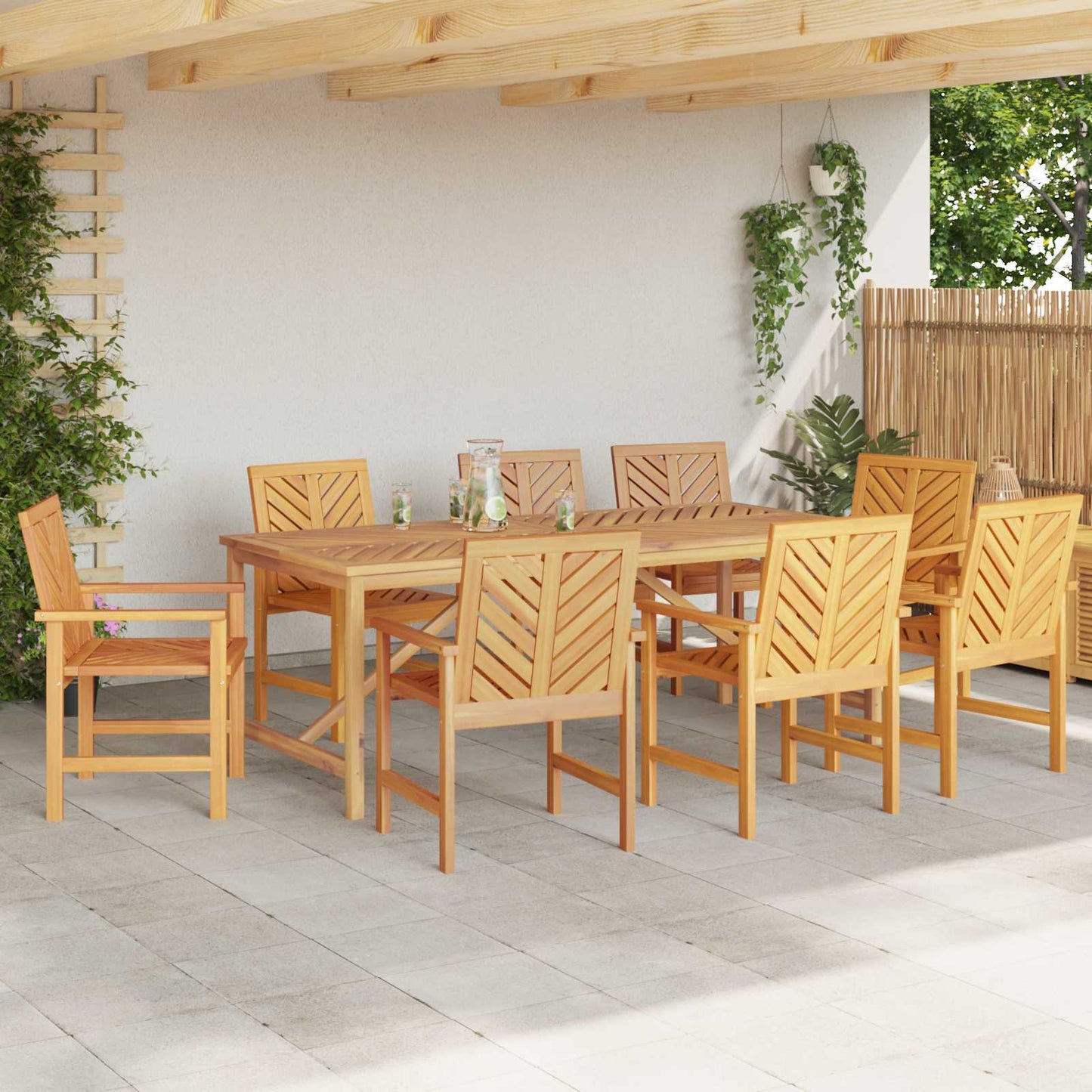vidaXL Καρέκλα τραπεζαρίας 8 pcs Φυσικό 62,5 x 59 x 89 εκ.