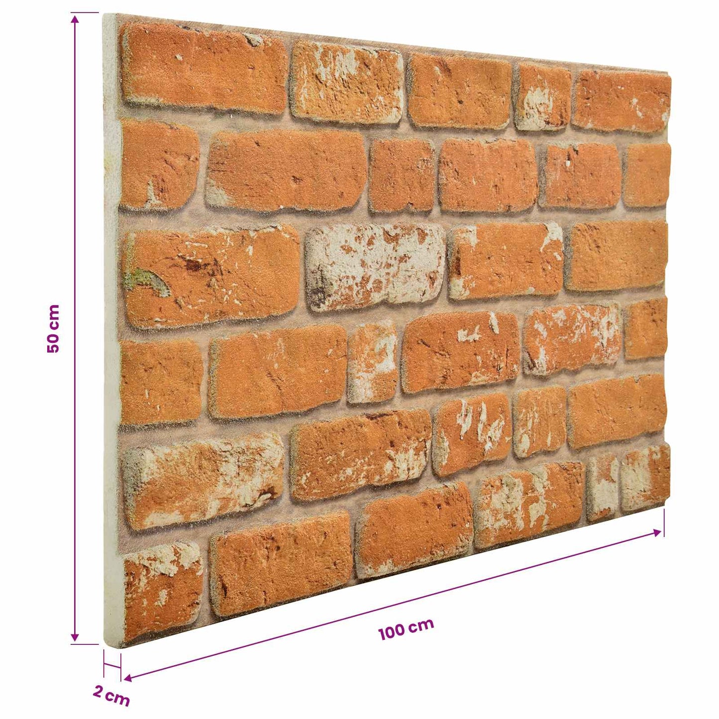 vidaXL Πάνελ τοίχου 10 pcs Τούβλο 100 x 50 cm Αφρός EPS