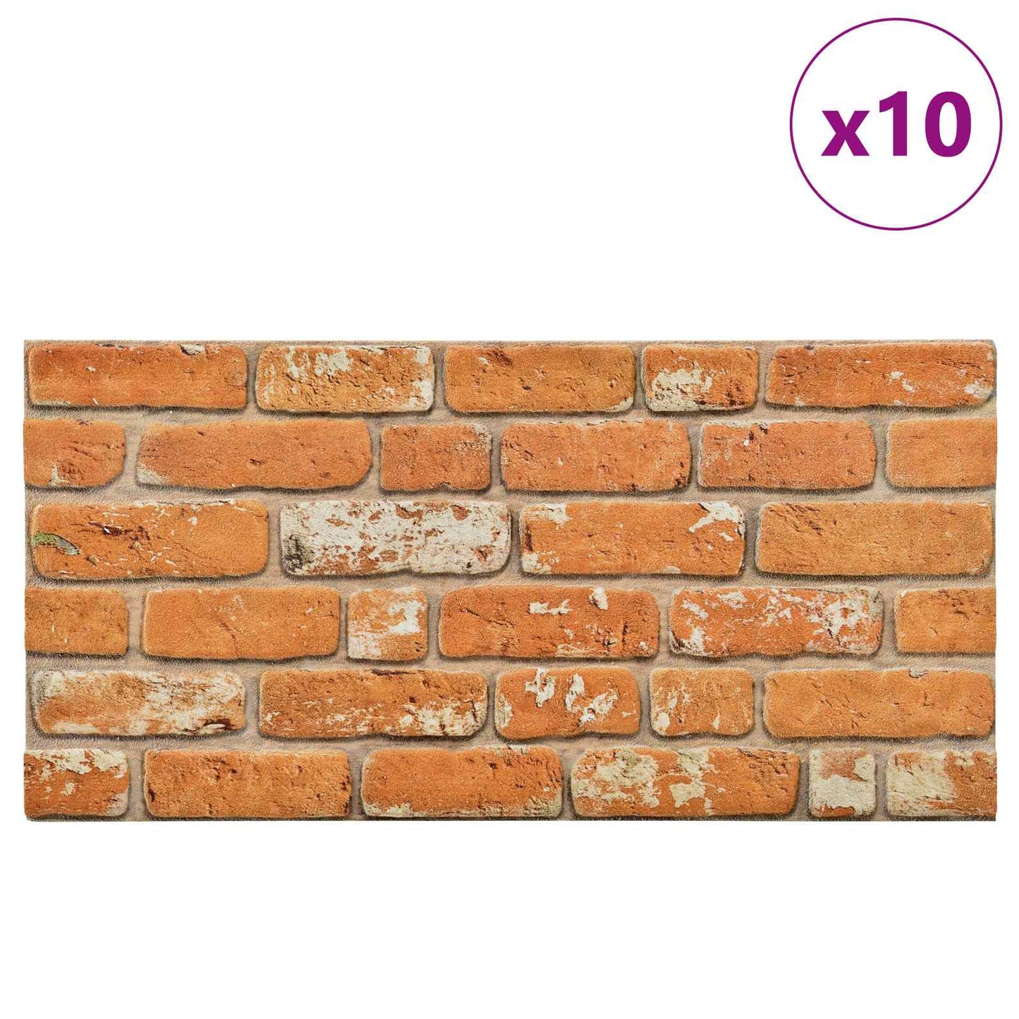 vidaXL Πάνελ τοίχου 10 pcs Τούβλο 100 x 50 cm Αφρός EPS