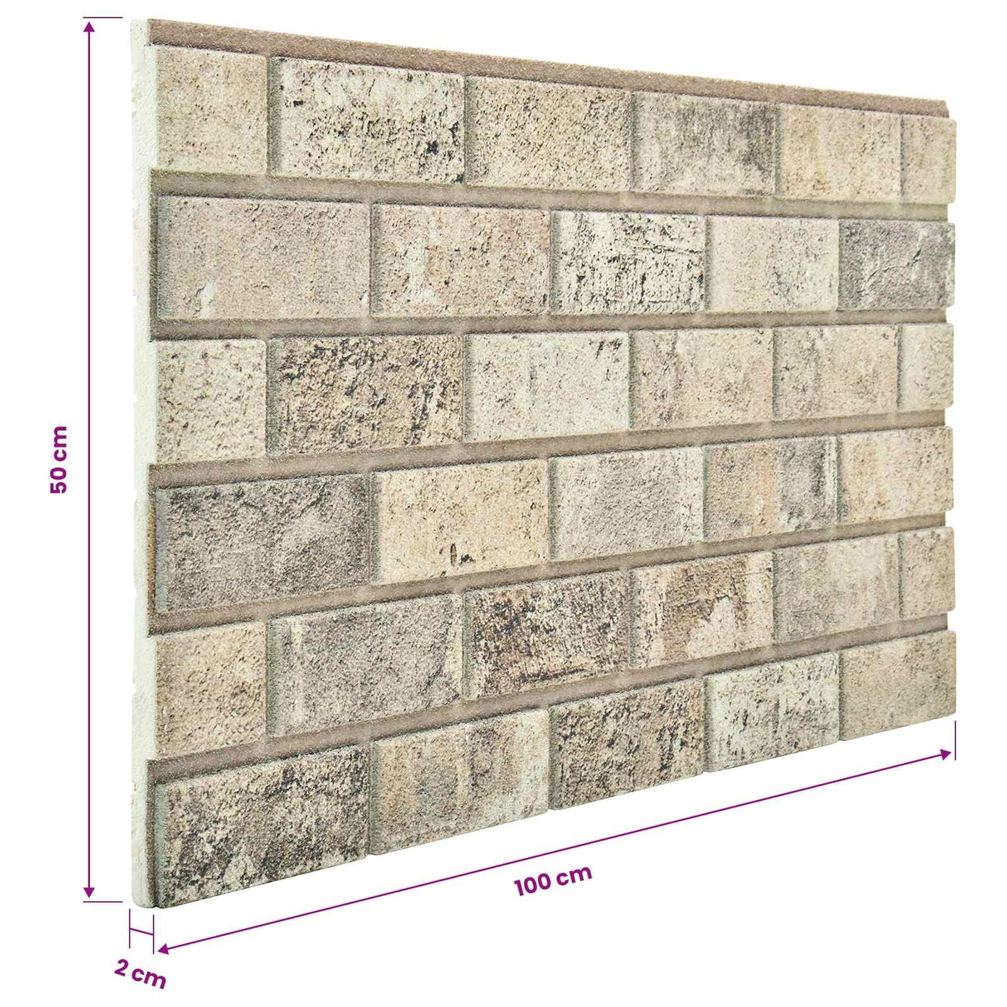 vidaXL Πάνελ τοίχου 10 pcs Άμμος 100 x 50 cm Αφρός EPS