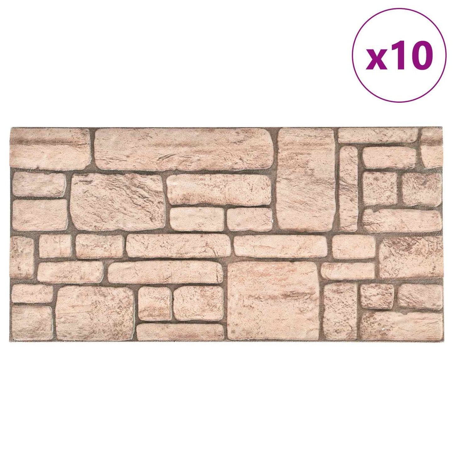 vidaXL Πάνελ τοίχου 10 pcs Μπεζ 100 x 50 cm Αφρός EPS