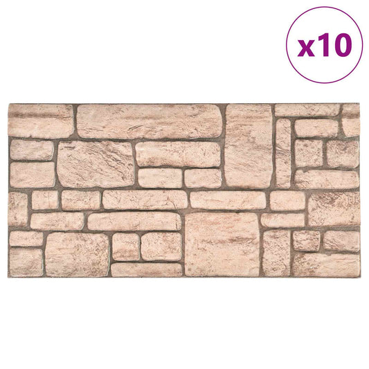 vidaXL Πάνελ τοίχου 10 pcs Μπεζ 100 x 50 cm Αφρός EPS