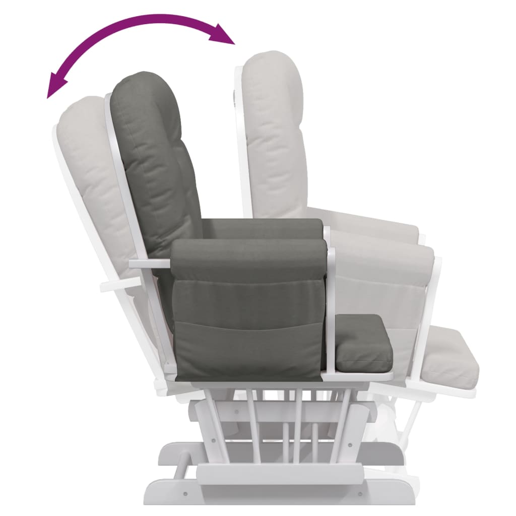 vidaXL Πολυθρόνα Relax Σκούρο Γκρι Υφασμάτινη με Σκαμπό