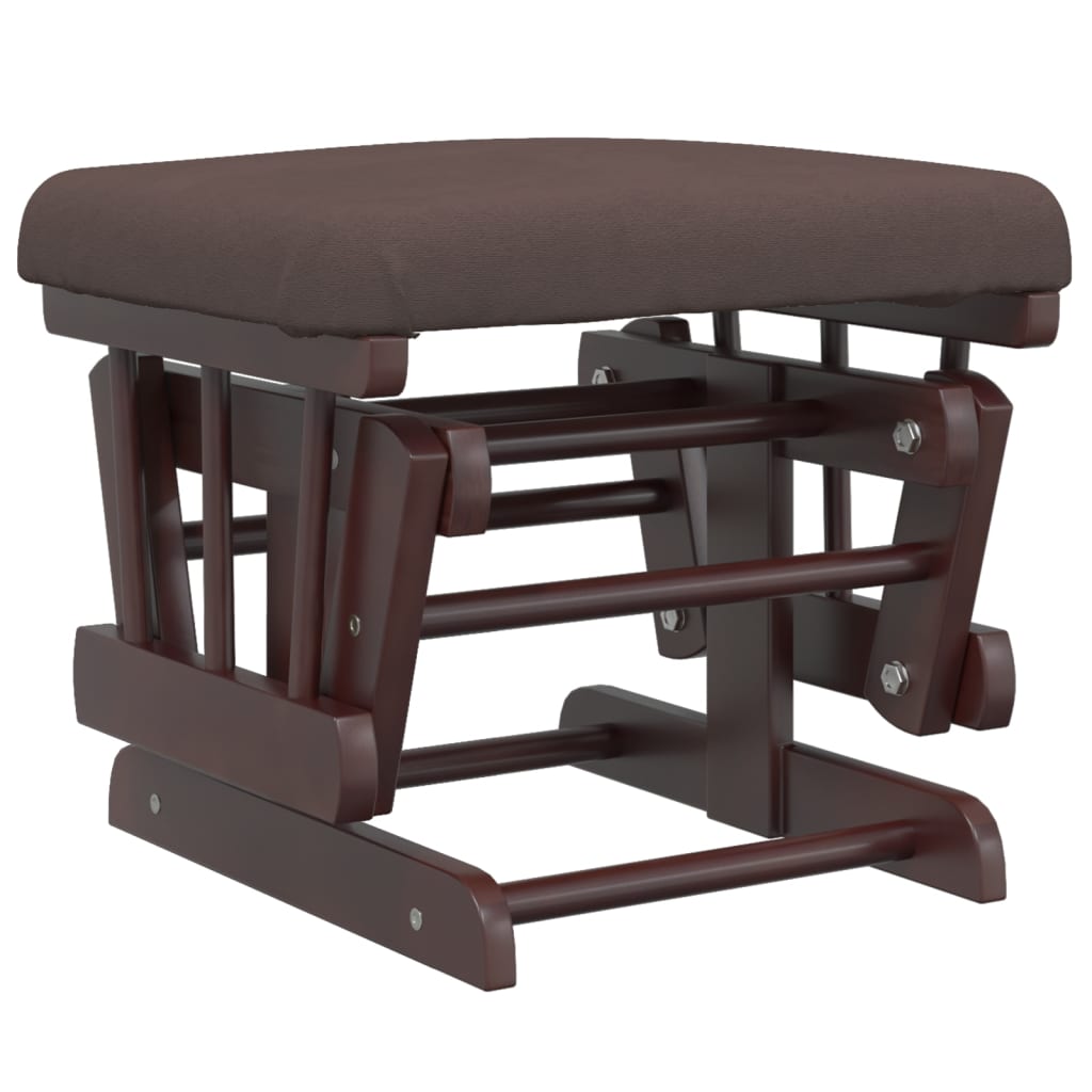 vidaXL Πολυθρόνα Κουνιστή Καφέ Υφασμάτινη με Σκαμπό