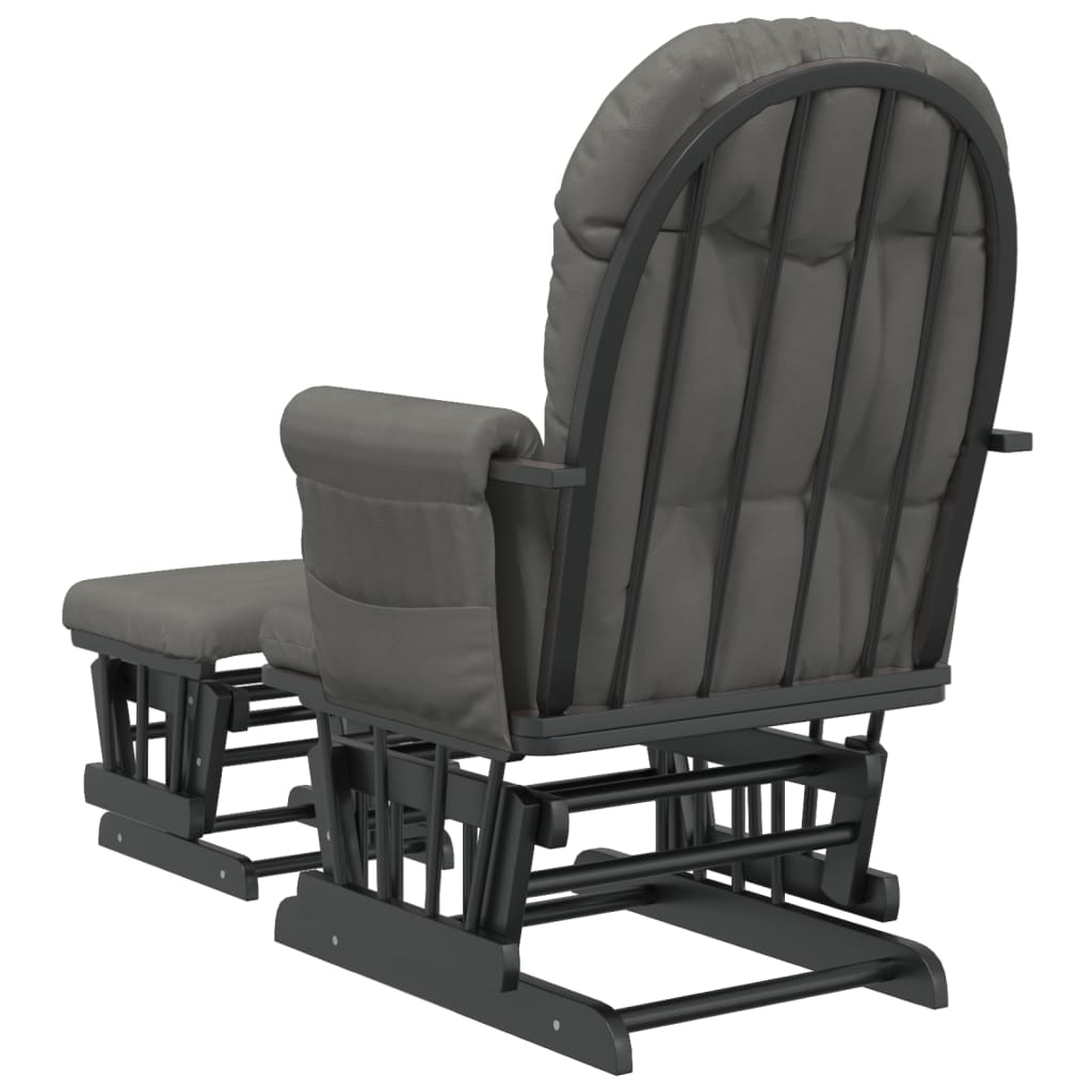 vidaXL Πολυθρόνα Relax Σκούρο Γκρι Υφασμάτινη με Σκαμπό