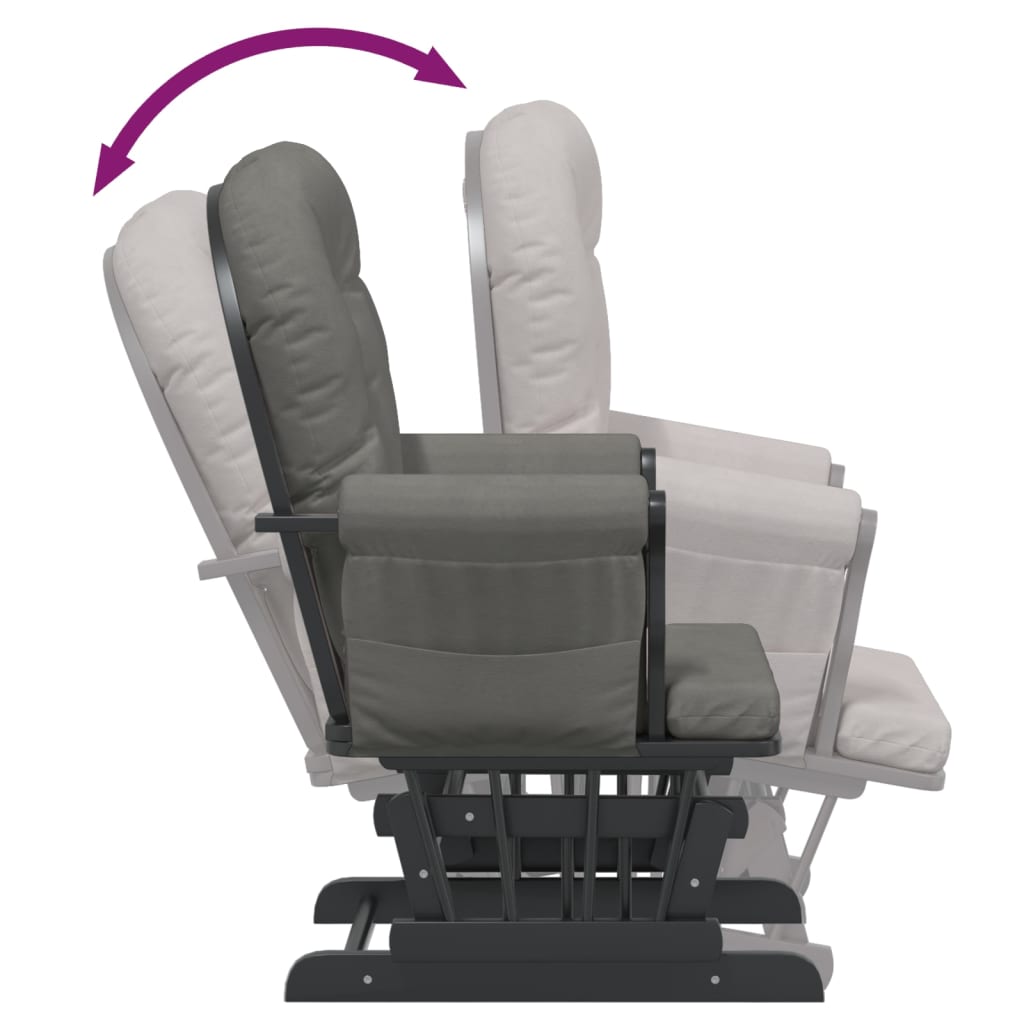 vidaXL Πολυθρόνα Relax Σκούρο Γκρι Υφασμάτινη με Σκαμπό