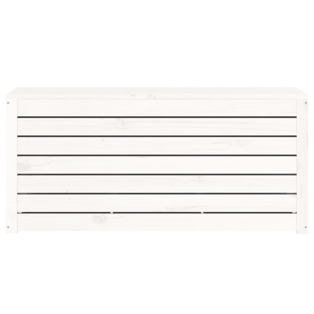 vidaXL Μπαούλο Κήπου Λευκό 101 x 50,5 x 46,5 εκ από Μασίφ Ξύλο Πεύκου