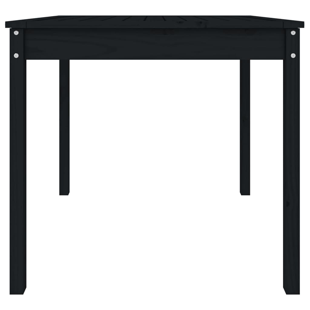 vidaXL Τραπέζι Κήπου Μαύρο 82,5x82,5x76 εκ. από Μασίφ Ξύλο Πεύκου