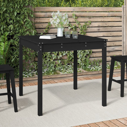 vidaXL Τραπέζι Κήπου Μαύρο 82,5x82,5x76 εκ. από Μασίφ Ξύλο Πεύκου
