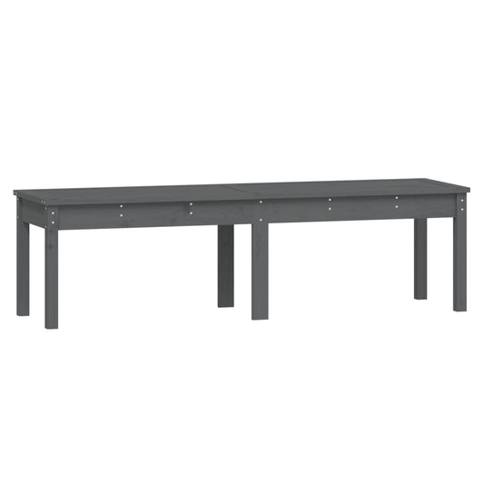 vidaXL Πάγκος Κήπου Διθέσιος Γκρι 159,5x44x45 εκ. Μασίφ Ξύλο Πεύκου