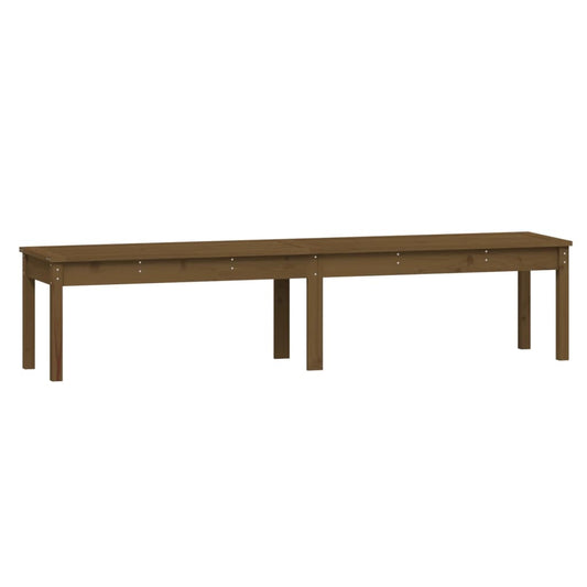 vidaXL Πάγκος Κήπου Διθέσιος Μελί 203,5x44x45 εκ. Μασίφ Ξύλο Πεύκου