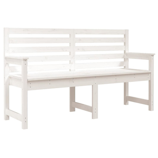 vidaXL Παγκάκι Κήπου Λευκό 159,5 x 48 x 91,5 εκ. από Μασίφ Ξύλο Πεύκου