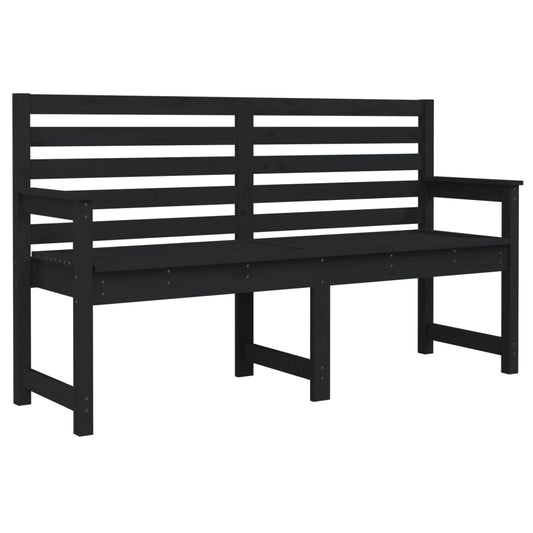 vidaXL Παγκάκι Κήπου Μαύρο 159,5x48x91,5 εκ. από Μασίφ Ξύλο Πεύκου