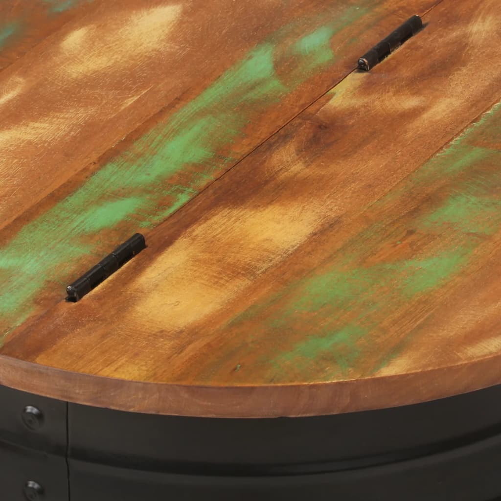 vidaXL Τραπεζάκι Σαλονιού Μαύρο 50x39,5 εκ. Μασίφ Ανακυκλωμένο Ξύλο