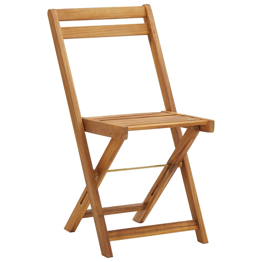 vidaXL Σετ Επίπλων Bistro Πτυσσόμενο 3 τεμ. Μασίφ Ακακία με Μαξιλάρια