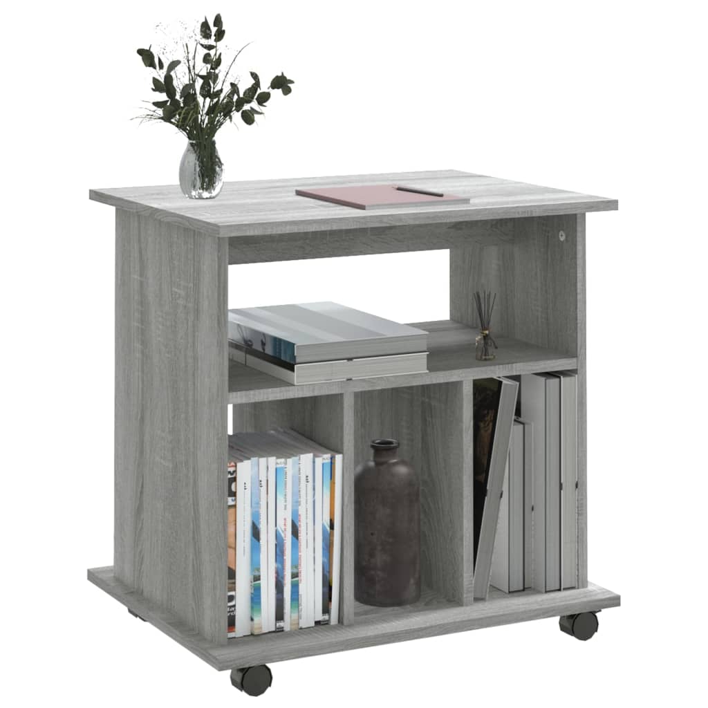 vidaXL Ντουλάπι Με Ροδάκια Γκρι Sonoma 60x45x60 εκ. Επεξεργασμένο Ξύλο