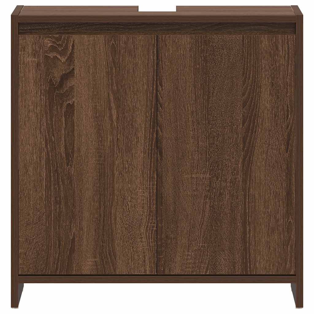 vidaXL Ντουλάπι Μπάνιου Καφέ Δρυς 60x33x61 εκ. από Επεξεργασμένο Ξύλο