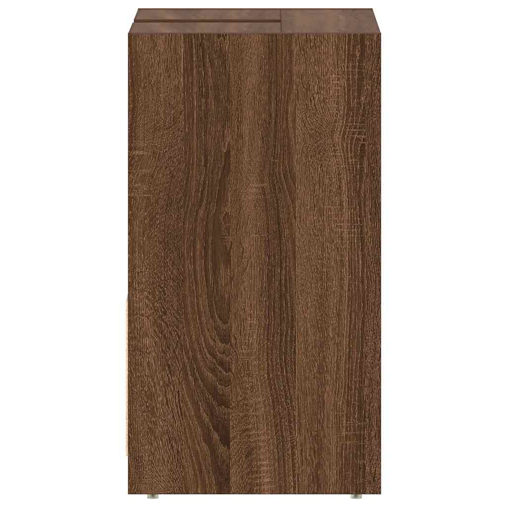 vidaXL Ντουλάπι Μπάνιου Καφέ Δρυς 60x33x61 εκ. από Επεξεργασμένο Ξύλο
