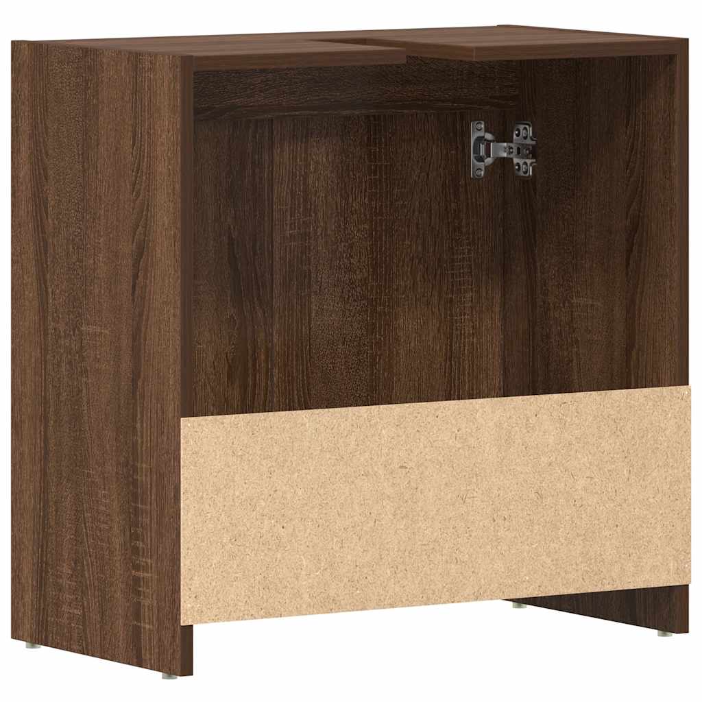 vidaXL Ντουλάπι Μπάνιου Καφέ Δρυς 60x33x61 εκ. από Επεξεργασμένο Ξύλο
