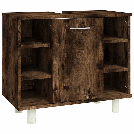 vidaXL Ντουλάπι Μπάνιου Καπνιστή Δρυς 60x32x53,5 εκ Επεξεργασμένο Ξύλο