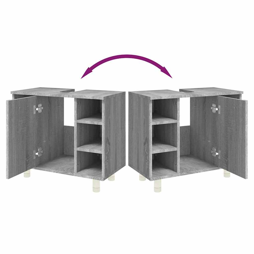 vidaXL Ντουλάπι Μπάνιου Γκρι Sonoma 60x32x53,5 εκ. Επεξεργασμένο Ξύλο