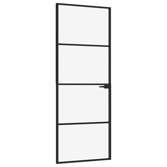 vidaXL Εσωτερική Πόρτα 76x201,5 εκ. Ψημένο Γυαλί και  Λεπτό Αλουμίνιο