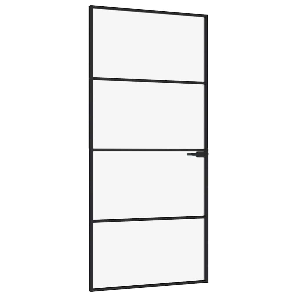 vidaXL Εσωτερική Πόρτα 93x201,5 εκ. Ψημένο Γυαλί και Λεπτό Αλουμίνιο