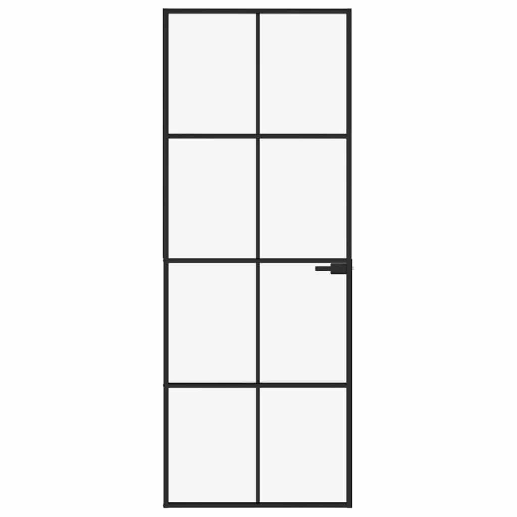 vidaXL Εσωτερική Πόρτα 76x201,5 εκ. Ψημένο Γυαλί και  Λεπτό Αλουμίνιο